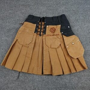 Utilikilts Utility Kilt Mens 30 Brown Black Canvas Cargo Workwear Pockets